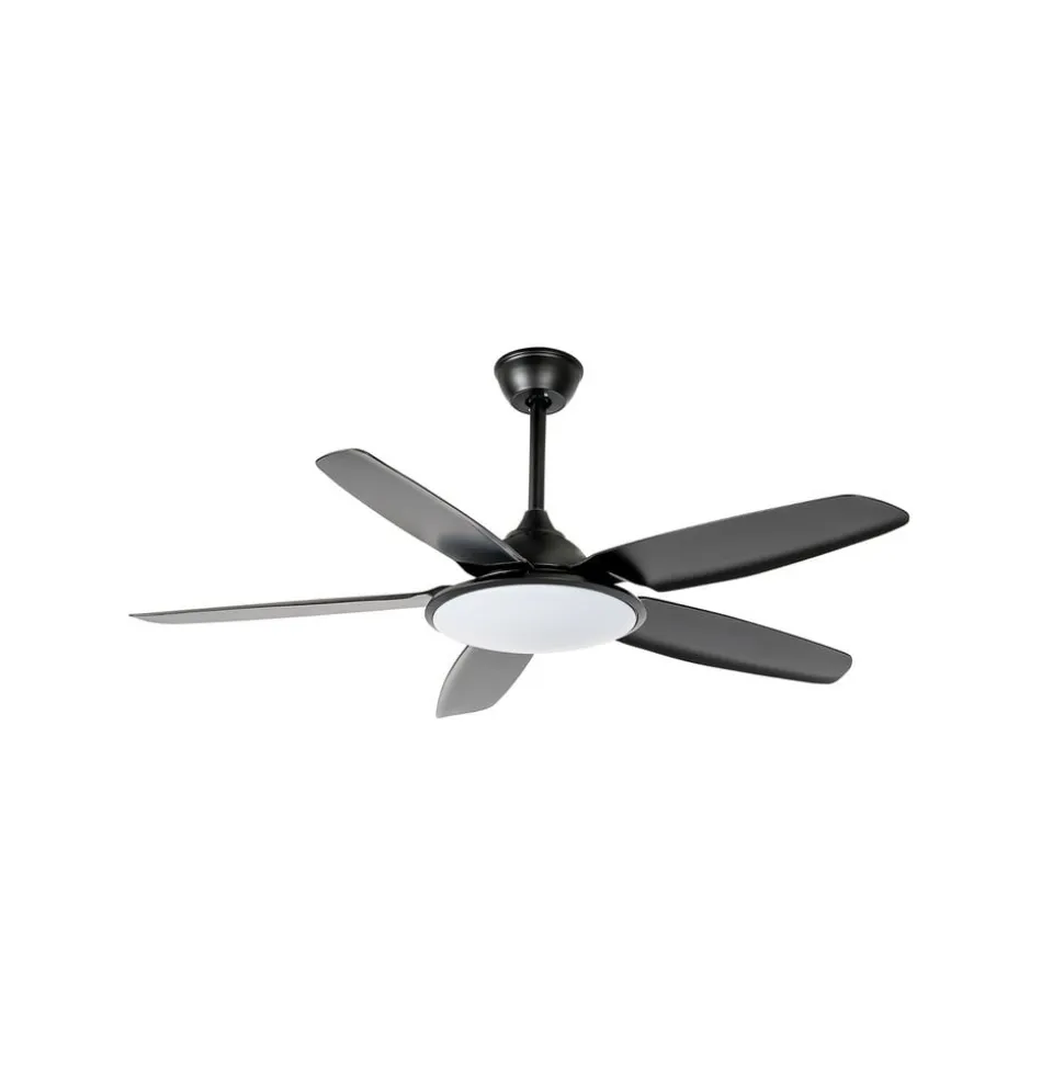 Lucande LED-loftventilator Divian, sort, DC, støjsvag, CCT