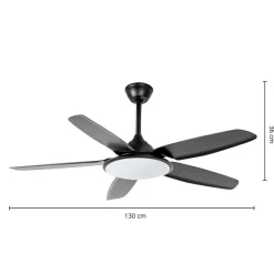 Lucande LED-loftventilator Divian, sort, DC, støjsvag, CCT