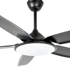 Lucande LED-loftventilator Divian, sort, DC, støjsvag, CCT