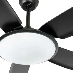 Lucande LED-loftventilator Divian, sort, DC, støjsvag, CCT