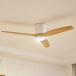 Lucande LED-loftventilator Faipari, hvid, DC, støjsvag, 132 cm