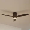 Lucande LED-loftventilator Sorin, sort, DC, støjsvag, IP44