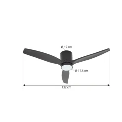 Lucande LED-loftventilator Sorin, sort, DC, støjsvag, IP44