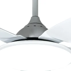 Lucande LED-loftventilator Divian, hvid, DC, støjsvag, CCT