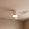 Lucande LED-loftventilator Kayu, hvid, DC, støjsvag, Ø 132 cm