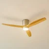 Lucande LED-loftventilator Faipari, nikkel, DC, lydsvag, 132 cm
