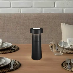 Lucande LED-peberkværn Pepper, mørkegrå, batteri, IP44