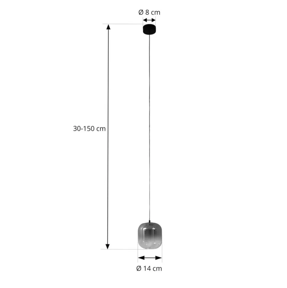 Lucande LED-pendel Avelina, Ø 14cm , 1-lys. sort