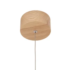 Lucande LED-pendel Nojus, træ, op/ned, Ø 6 cm