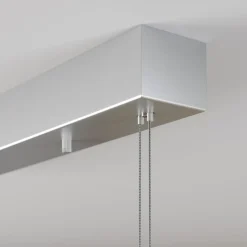 Lucande LED-pendellampe Arnik, 140 cm, nikkelfarvet, dæmpbar