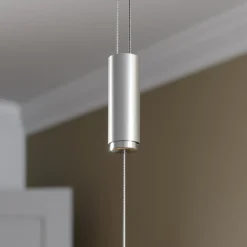 Lucande LED-pendellampe Arnik, 140 cm, nikkelfarvet, dæmpbar