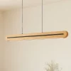 Lucande LED-pendellampe Darnor, træ, CCT, længde 100 cm