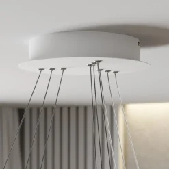 Lucande LED-pendellampe Ezana, hvid, metal, Ø 80 cm