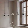 Lucande LED-pendellampe Hayley, sort, 5 lyskilder, aflang