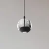Lucande LED-pendellampe Hayley, sort, 1 lyskilde, glas