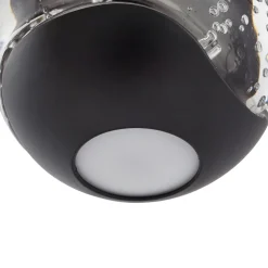 Lucande LED-pendellampe Hayley, sort, 1 lyskilde, glas