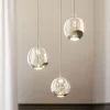 Lucande LED-pendellampe Hayley, Ø 25 cm, 3 lyskilder, krom, glas
