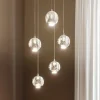 Lucande LED-pendellampe Hayley, Ø 30 cm, 5 lyskilder, krom, glas
