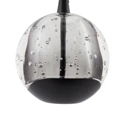 Lucande LED-pendellampe Hayley, sort, 3 lyskilder, glas