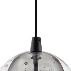 Lucande LED-pendellampe Hayley, sort, 3 lyskilder, glas