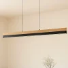 Lucande LED-pendellampe Holven, træ, CCT, længde 113 cm