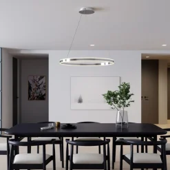 Lucande LED-pendellampe Lyani, 80 cm, krom, dæmpbar