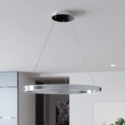 Lucande LED-pendellampe Lyani, 80 cm, krom, dæmpbar
