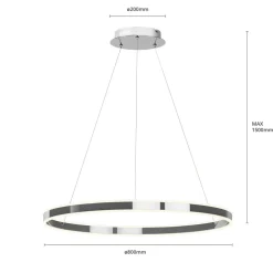 Lucande LED-pendellampe Lyani, 80 cm, krom, dæmpbar
