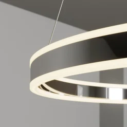 Lucande LED-pendellampe Lyani, Ø 60 cm, krom, dæmpbar