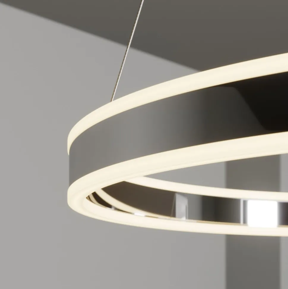 Lucande LED-pendellampe Lyani, Ø 60 cm, krom, dæmpbar
