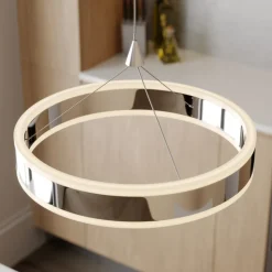 Lucande LED-pendellampe Lyani, 85 cm, 2 lyskilder, krom, dæmpbar
