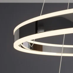 Lucande LED-pendellampe Lyani, 60 cm, 2 lyskilder, krom, dæmpbar