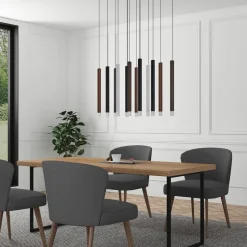 Lucande LED-pendellampe Stoika, 80 cm, 16-lys, kantet