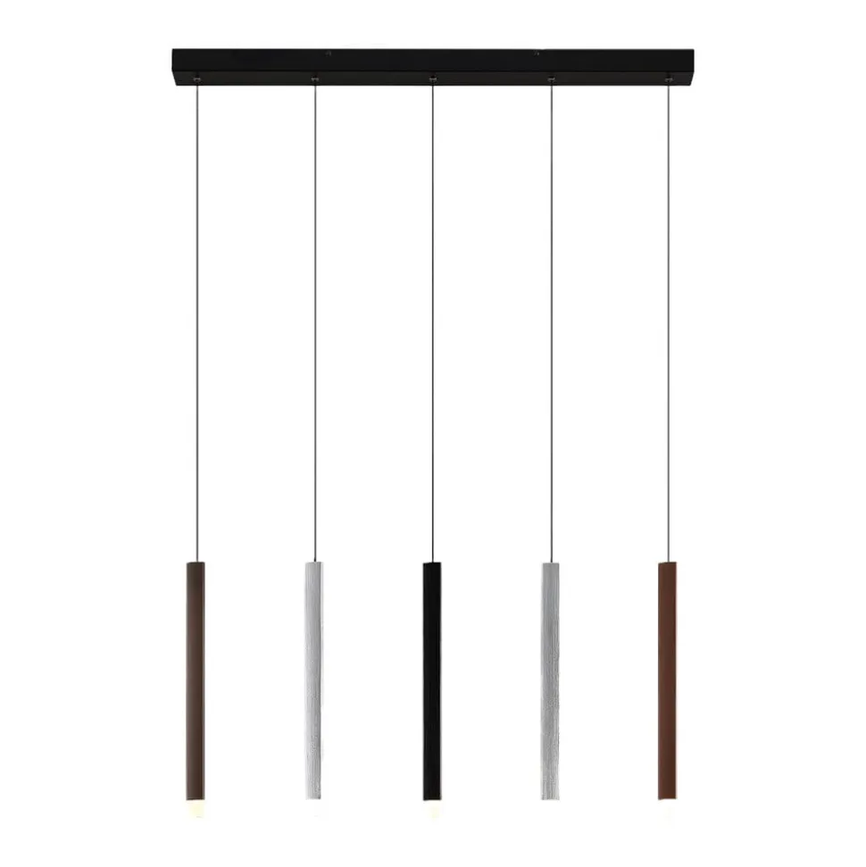 Lucande LED-pendellampe Stoika, 88 cm, 5 lyskilder, metal