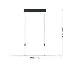 Lucande LED-pendellampe Stakato, 140 cm, 6 lyskilder, dæmpbar