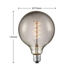 Lucande LED-pære E27 G125 4 W smoke 1.800 K dæmpbar