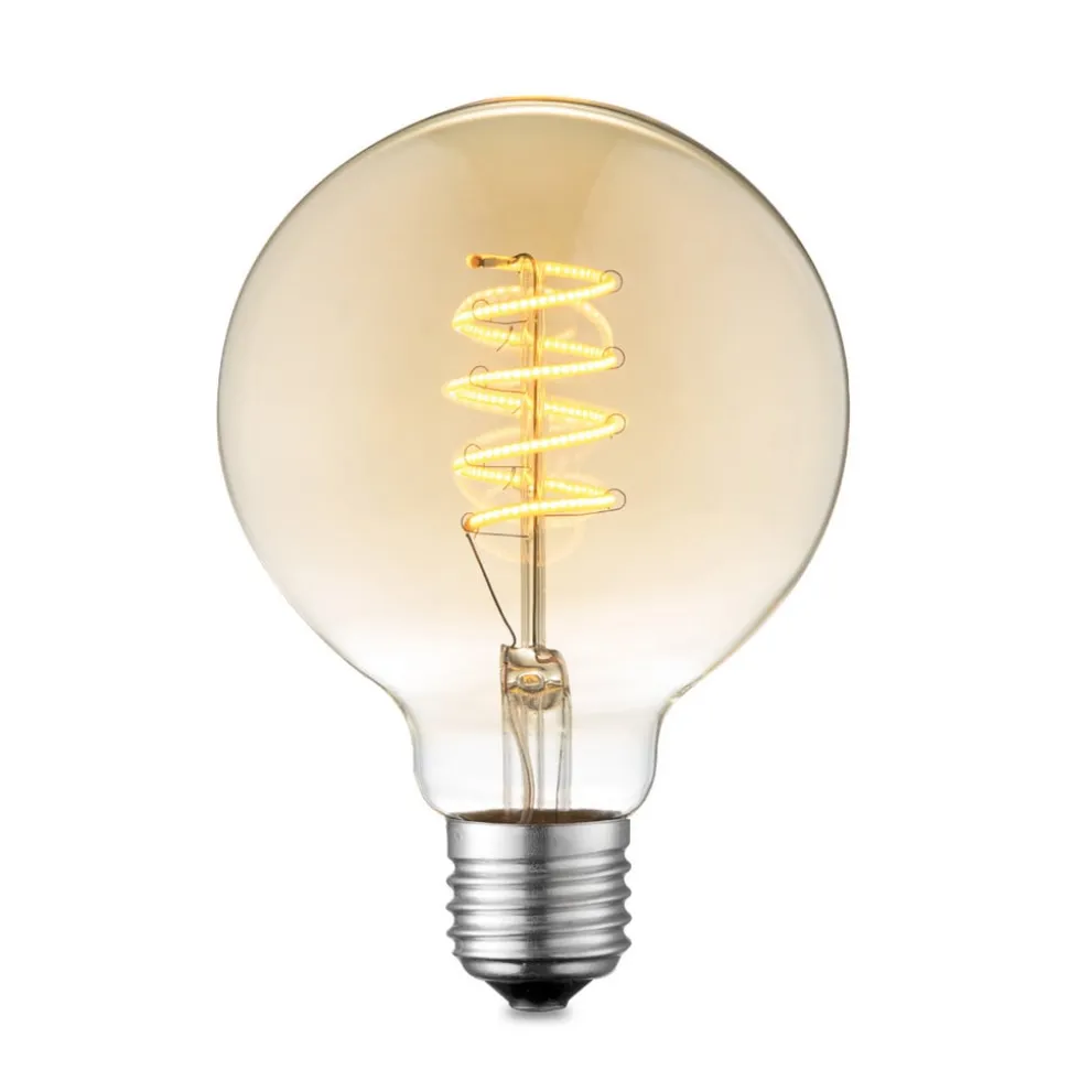 Lucande LED-pære E27 G95 4W 2.700 K dæmpbar ravfarvet