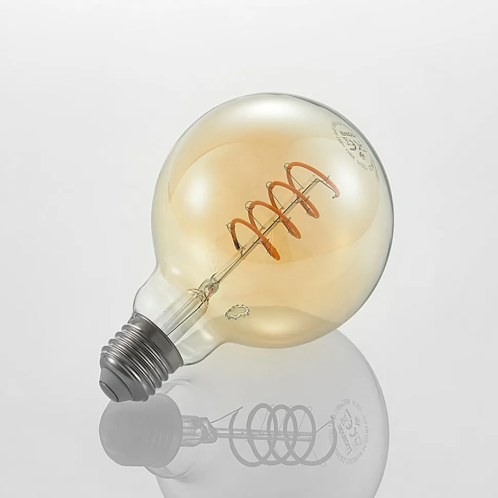 Lucande LED-pære E27 G95 4W 2.700 K dæmpbar ravfarvet