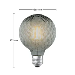 Lucande LED-pære E27 G95 4W 1.800K dæmpbar røg