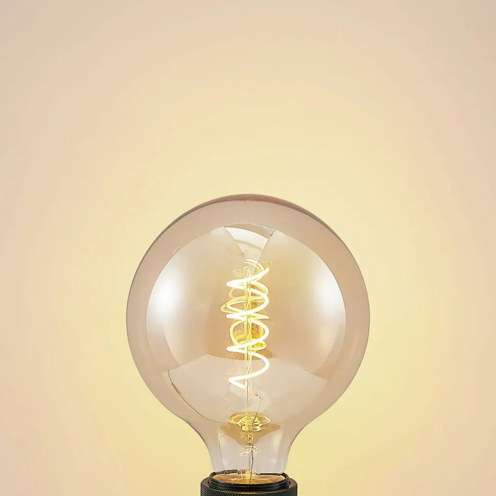 Lucande LED-pære E27 G125 4W 2.700K dæmpbar ravfarvet