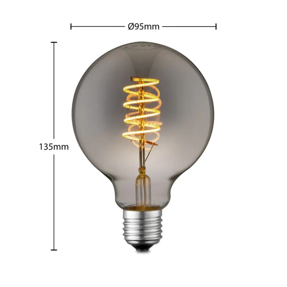 Lucande LED-pære E27 G95 4W smoke 1.800K dæmpbar