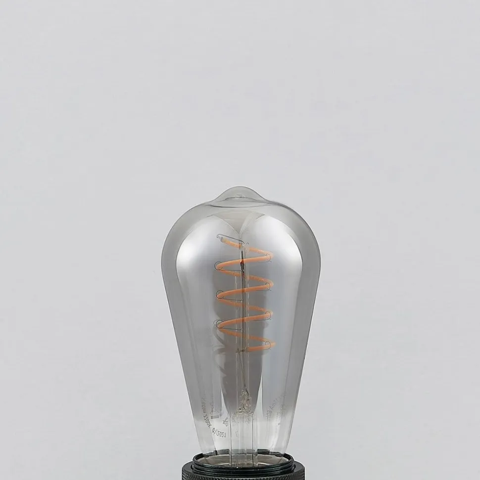 Lucande LED-pære E27 ST64 4W 1.800K dæmpbar titan