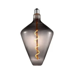 Lucande LED-pære, maveformet, E27 4W, røgfarvet, Ø 15 cm, 1800K