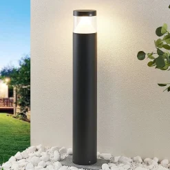Lucande LED-pullert Darja, antracit, metal, 100 cm, IP54