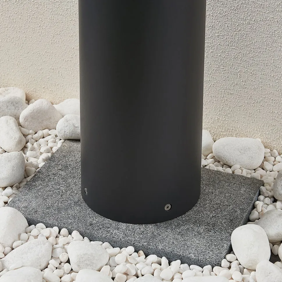 Lucande LED-pullert Darja, antracit, metal, 100 cm, IP54