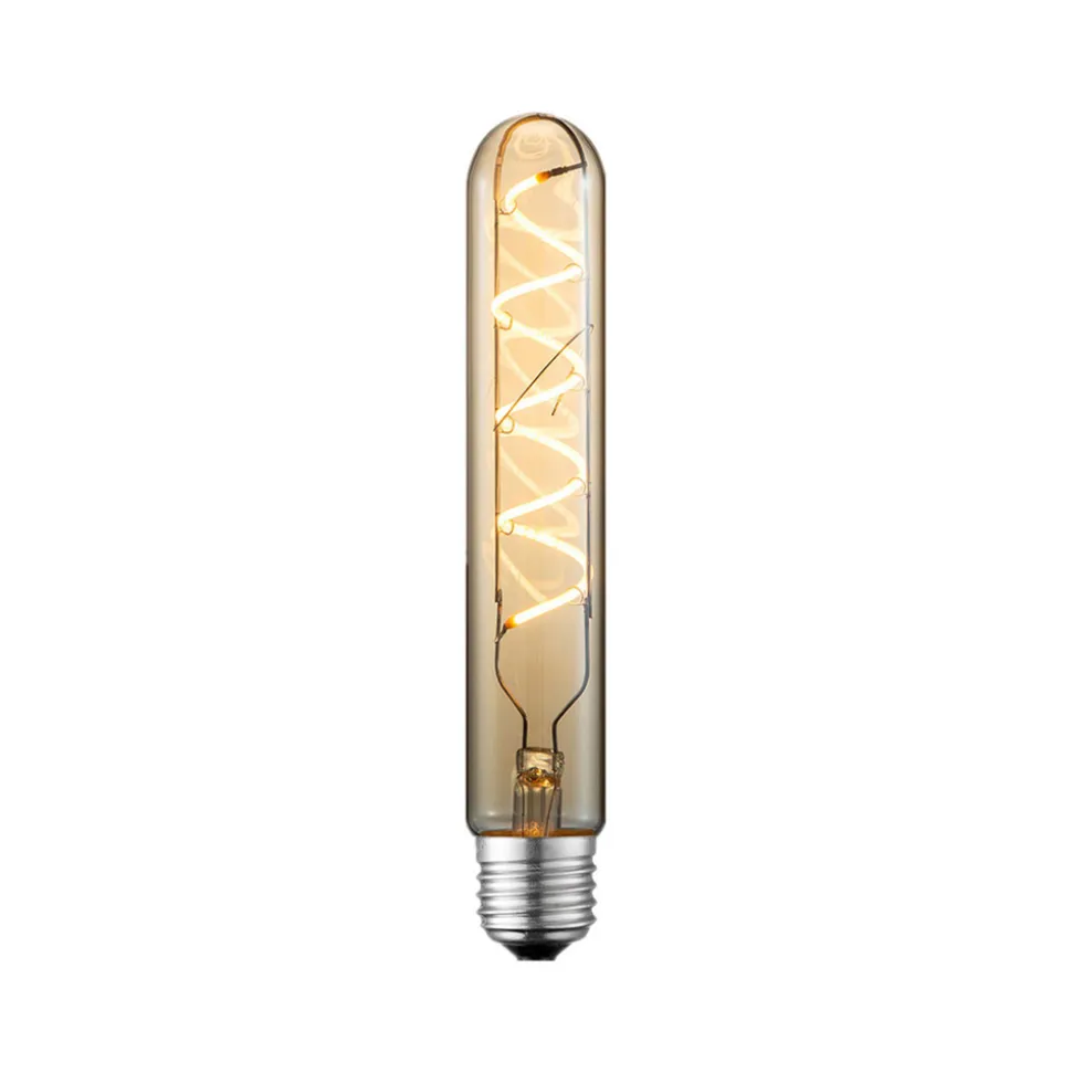 Lucande LED-rørpære, E27 4W, Ø 3 cm, ravfarvet, 2700K