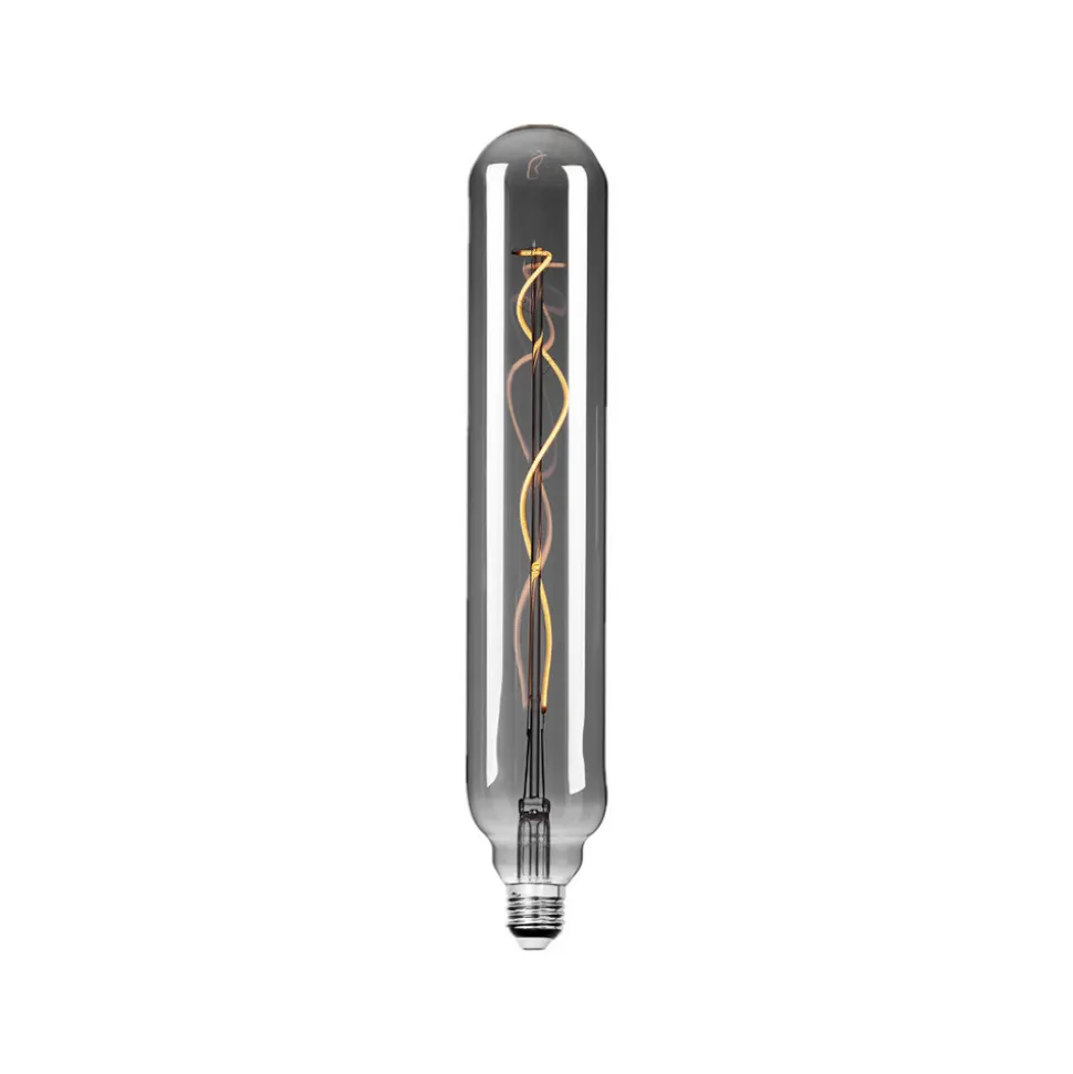 Lucande LED-rørpære, E27 4W, Ø 6 cm, røgfarvet, 1800K