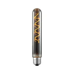 Lucande LED-rørpære, E27 4W, Ø 3 cm, titanium, 1800K