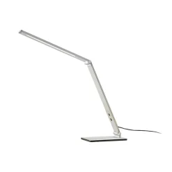 Lucande LED-skrivebordslampe Nicano, grå, metal, dæmpbar.