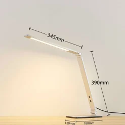 Lucande LED-skrivebordslampe Nicano, grå, metal, dæmpbar.
